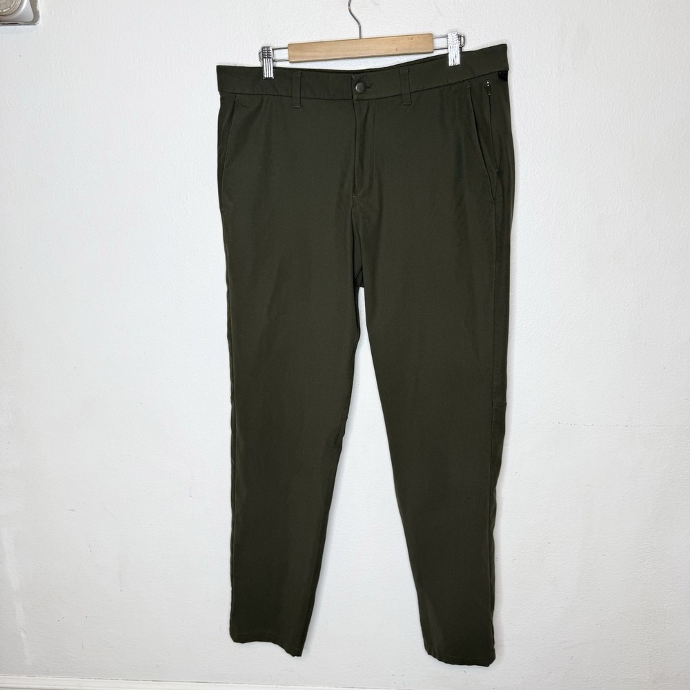 Lululemon Commission Pants Green Slim Casual Athleisure Mens 36‎